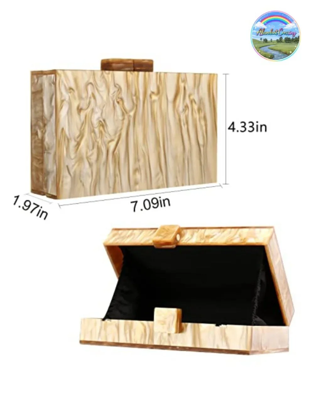 Acrylic Marbling Clutch Purse Women Evening Crossbody Bag Detachable Chain
